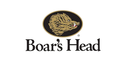 A green background with the name boar 's head in it.